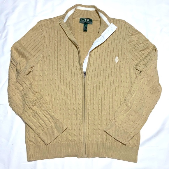 Ralph Lauren Active Zippered Cardigan. Golden Tan Color. Size XL. - Picture 5 of 8